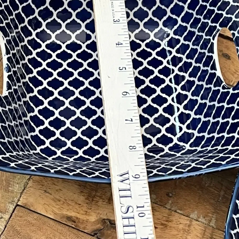 Certified International Bronson Pinchot Home Serving Bowl Set of 4 Blue & White